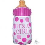  Шар ФИГУРА/S50 Бутылочка IT'S A GIRL - ЗЕЛШАРИКИ